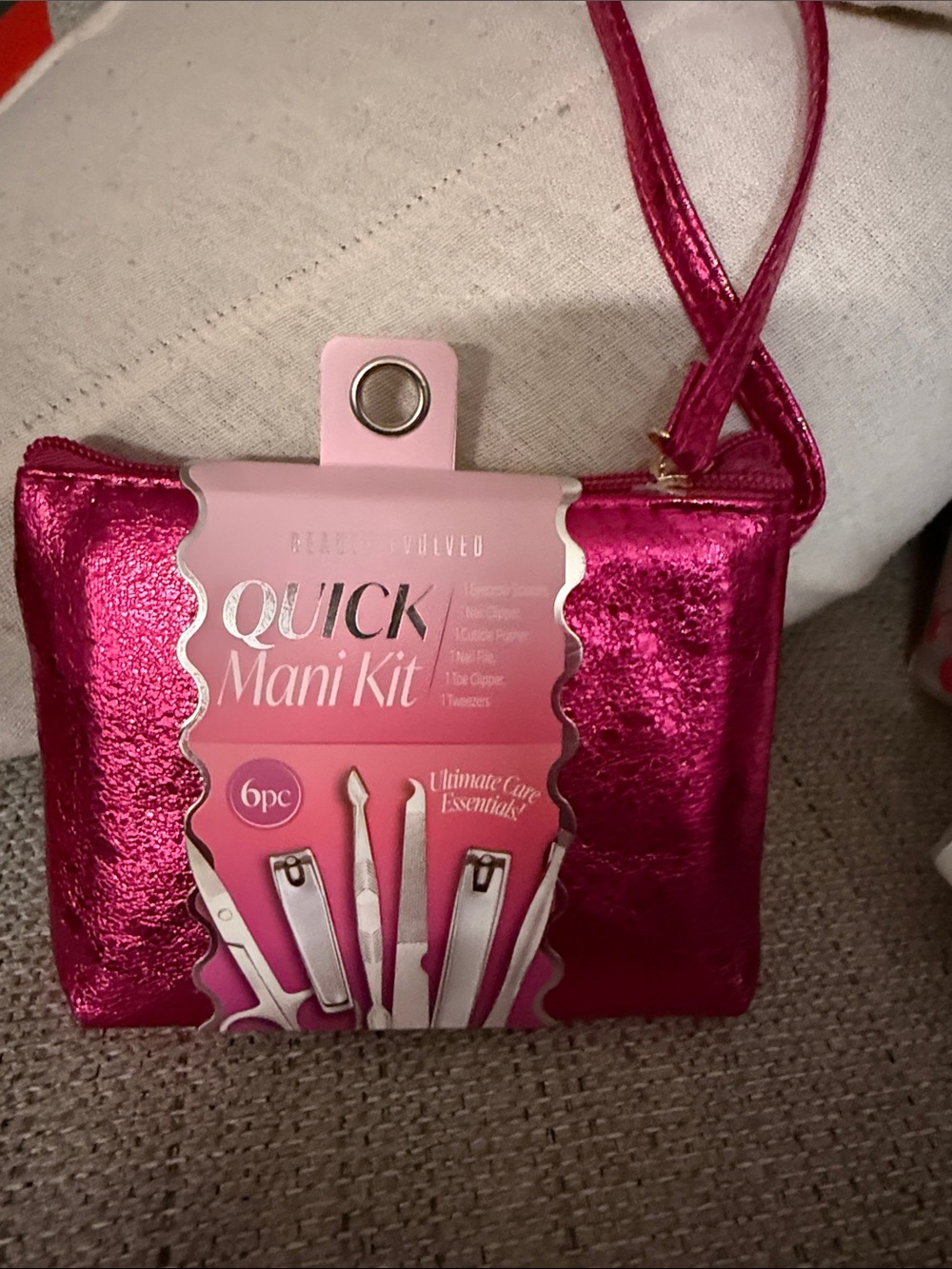 Urban Outfitters Metallic Hot Pink Manicure Pouch